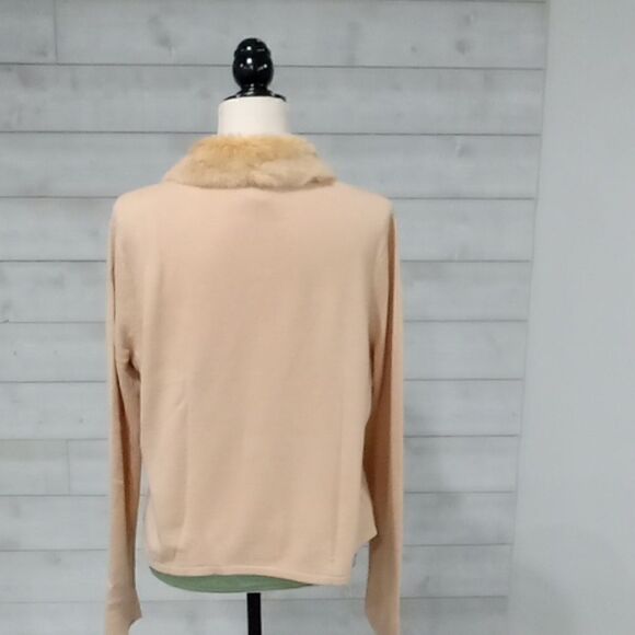 Vintage Norton McNaughton tan 2 in 1 zip cardigan with built in tank size large - Picture 3 of 3